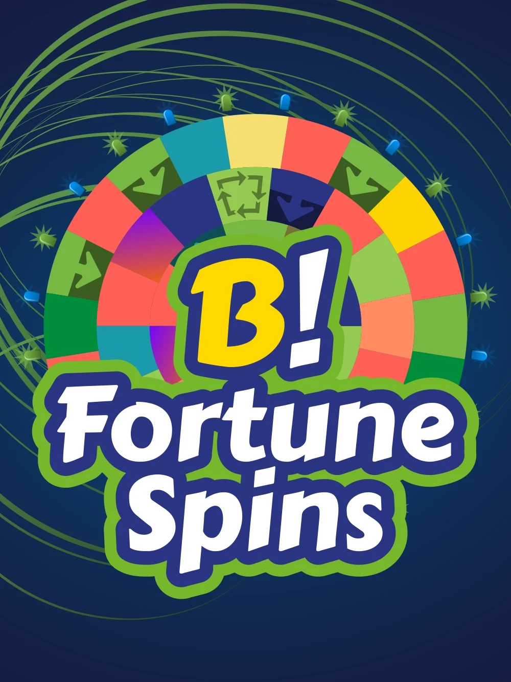 Tarjeta popular de tragamonedas Fortune Spins con brillo dorado
